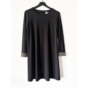 Vintage Tiana B Black Beaded Cuff Dress PM Petite Holiday Party